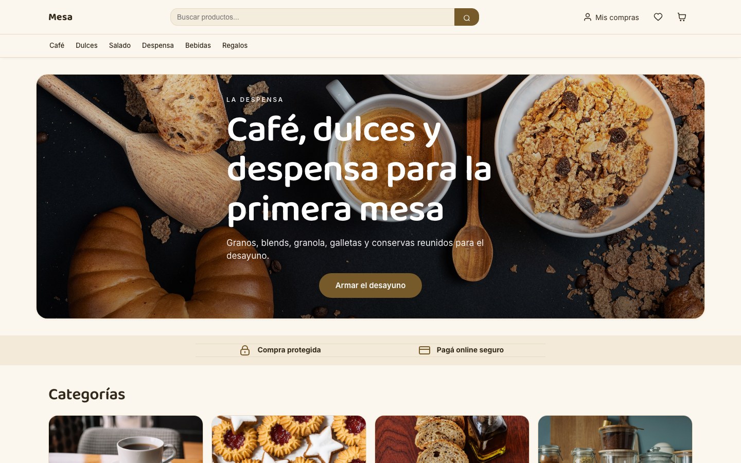 Tienda demo con el diseño Almacén