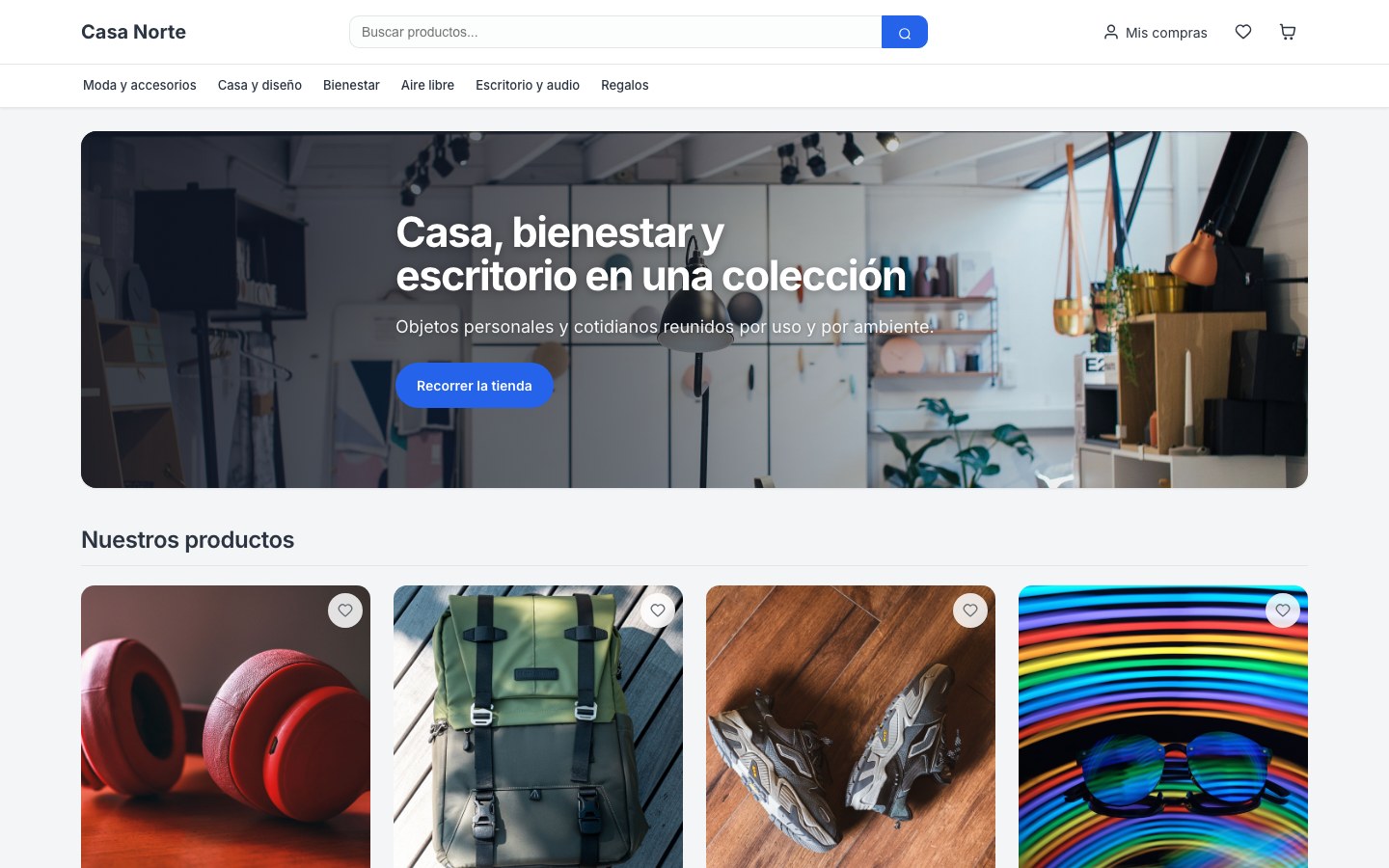 Tienda demo con el diseño Clásica