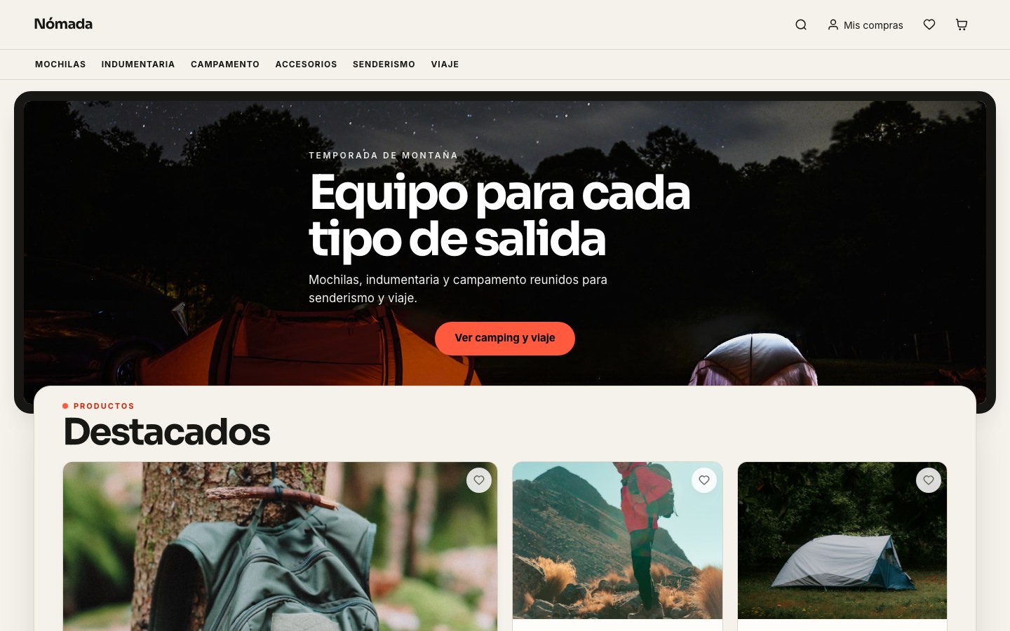 Tienda demo con el diseño Faro