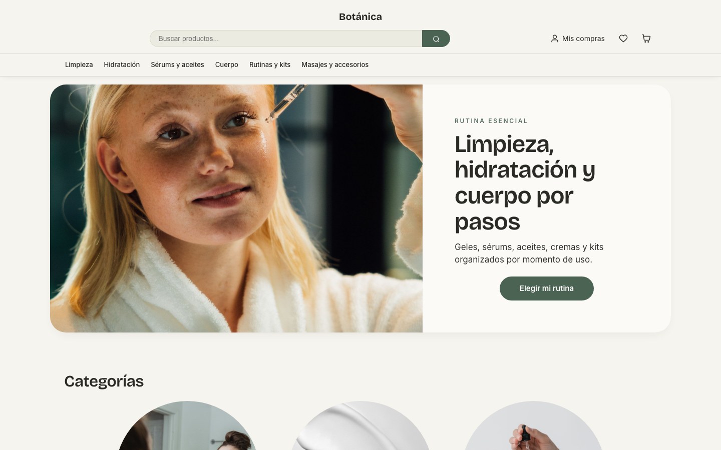 Tienda demo con el diseño Salvia