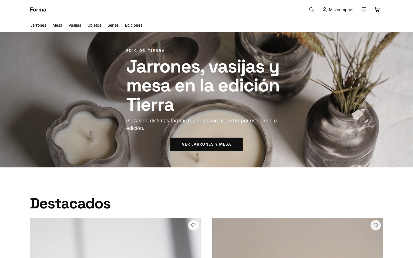 Tienda demo con el diseño Vidriera
